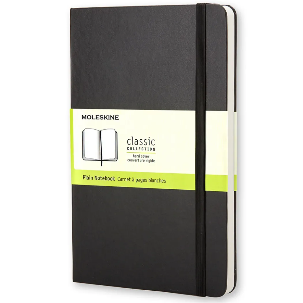 Classic Hard Cover Notebook Pocket Black