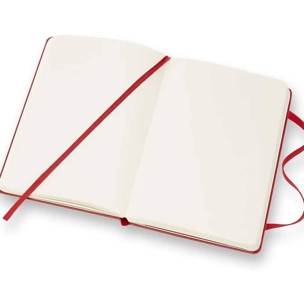 Classic Hard Cover Notebook Pocket Red