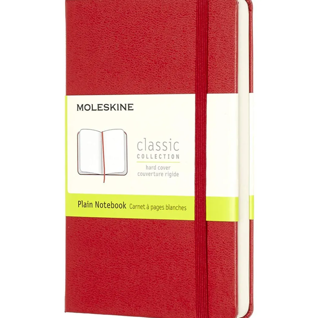 Classic Hard Cover Notebook Pocket Red