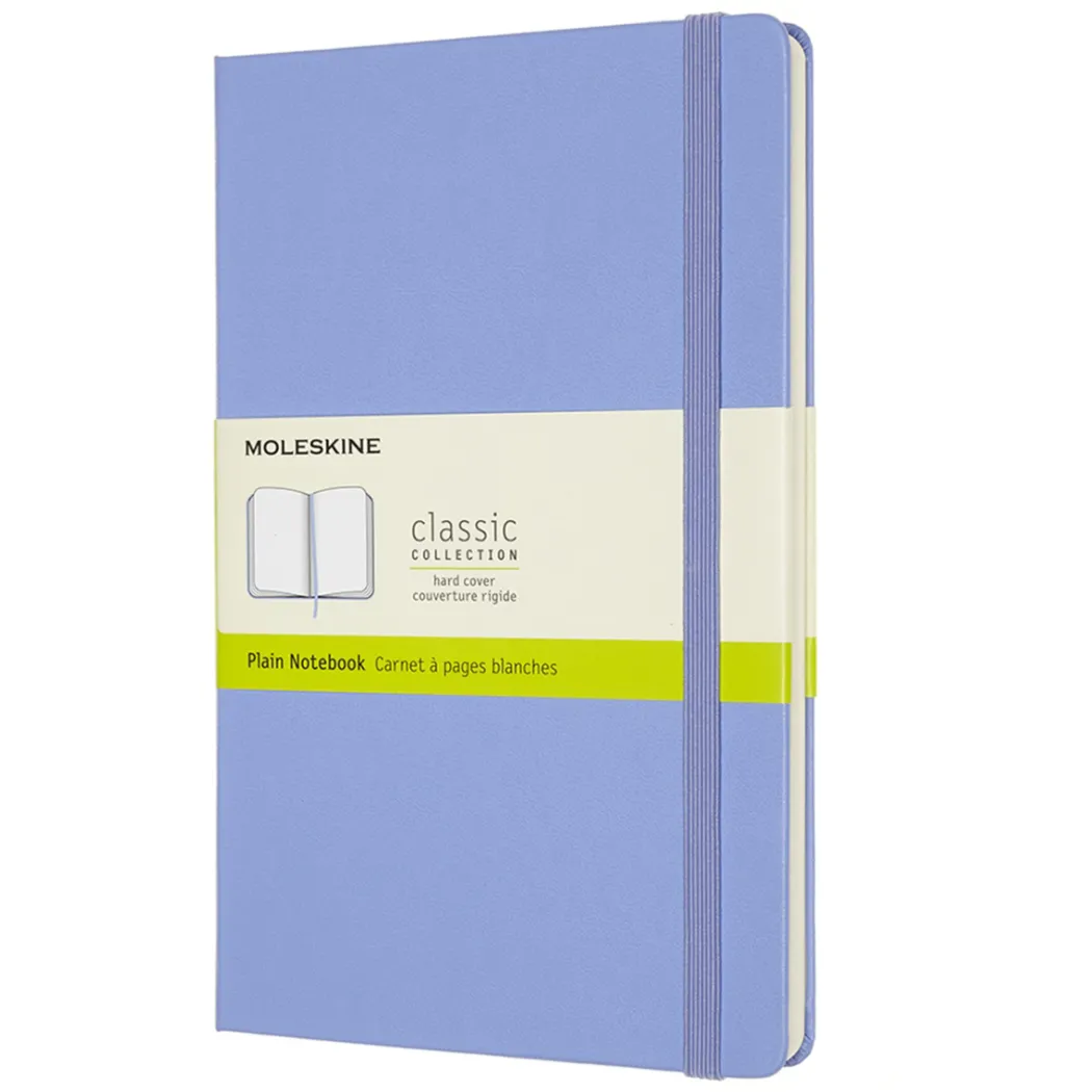 Classic Hard Cover Notebook Pocket Hydrangea Blue