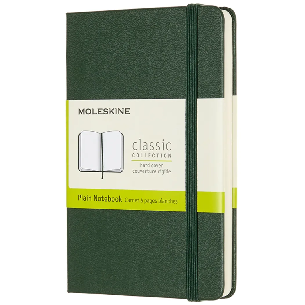 Classic Hard Cover Notebook Pocket Myrtle Green