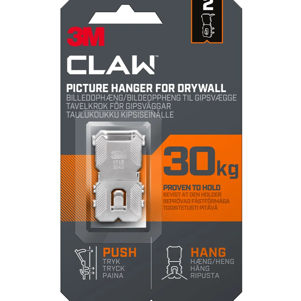 Claw Tavelkrok för gipsvägg 30 kg 2-pack