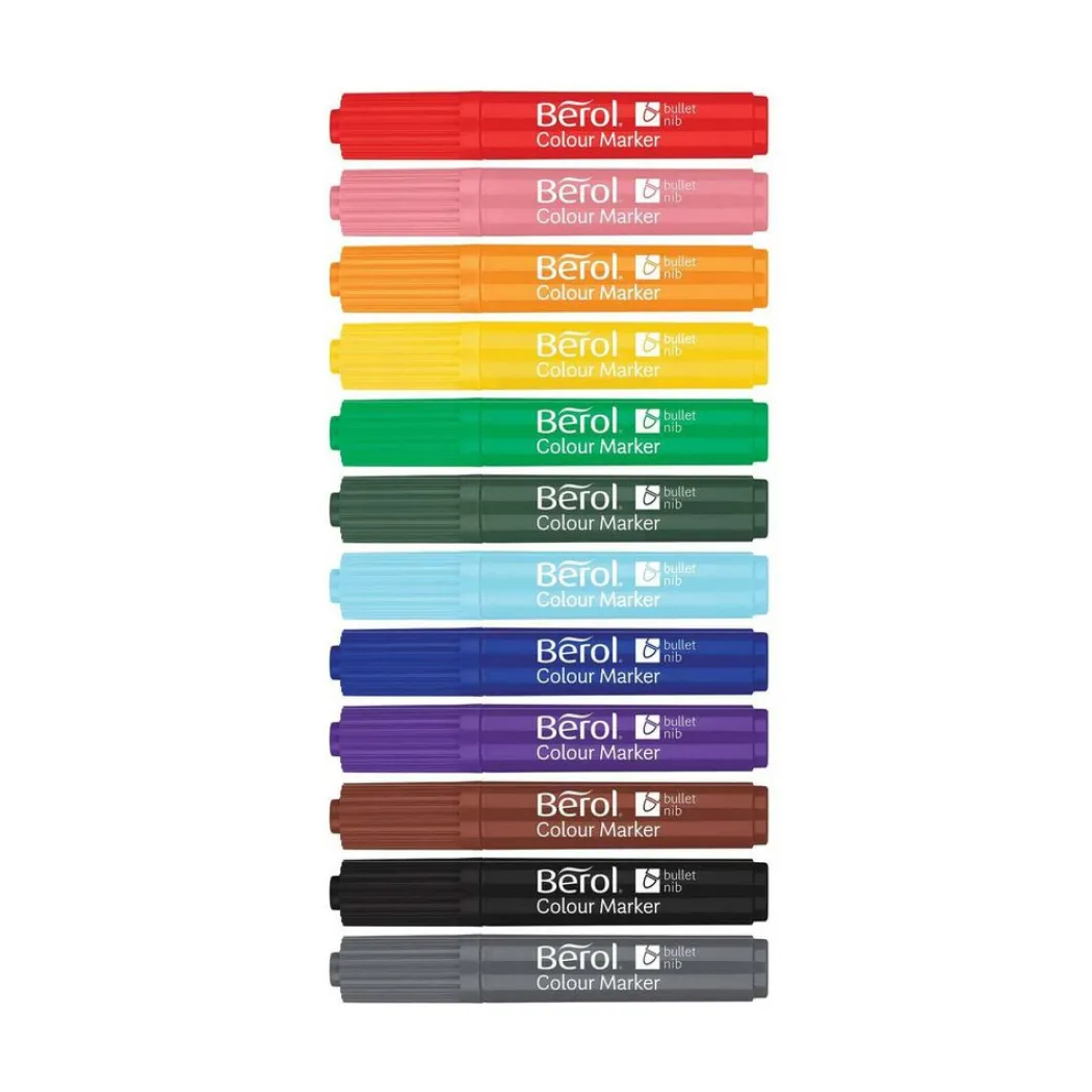 Colour Marker Bullet Tip 12-pack (3 år+)