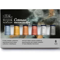 Cotman Akvarellfärg Metallic Tubes 8 ml 6-set