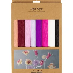 Crepepapper Lilarosa färgmix 8 ark