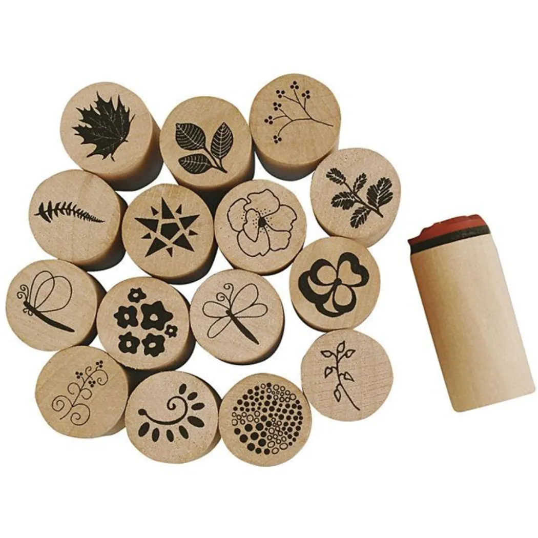 Deco Art Trästämpelset Blommor & blad