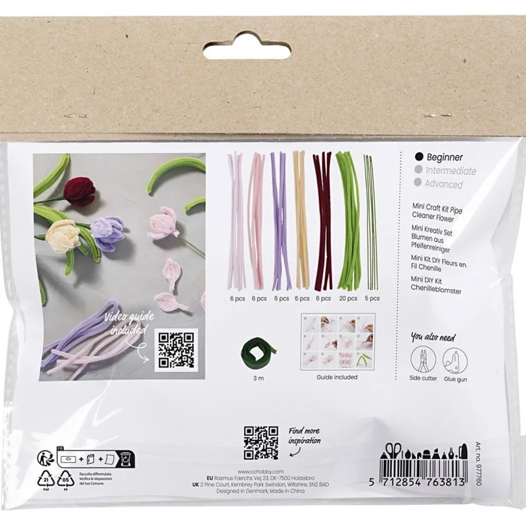 DIY-kit Blommor av piprensare Tulpaner