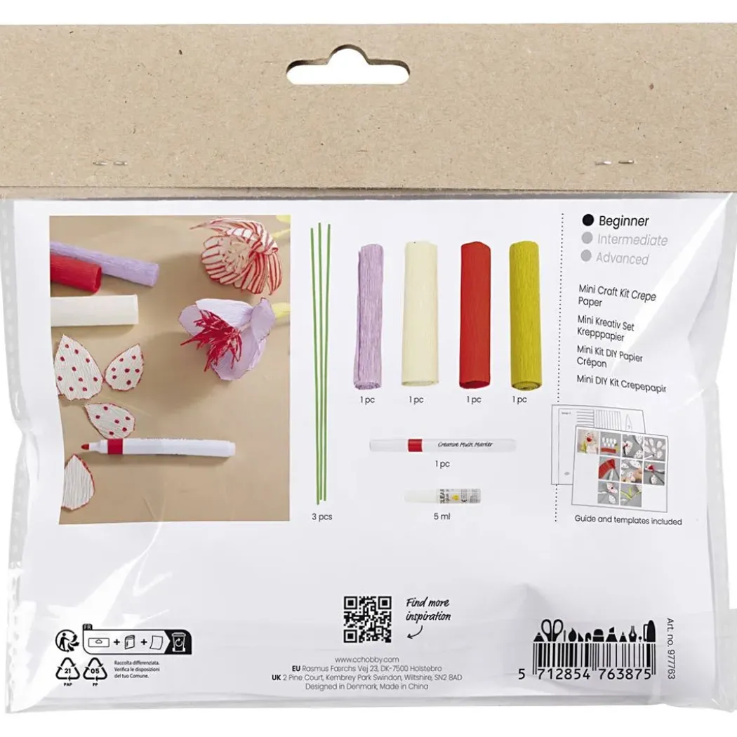 DIY-kit Pappersblommor av crepepapper Set 2