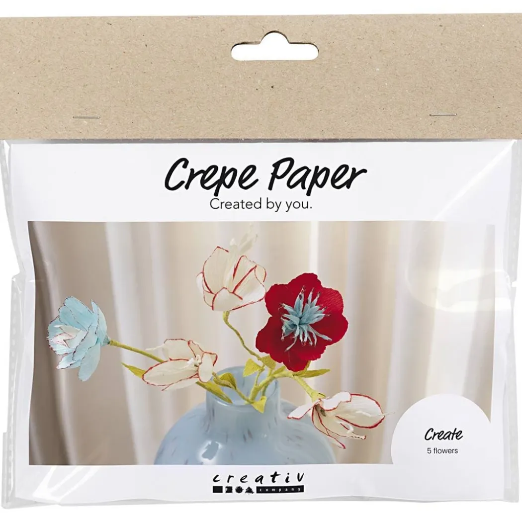 DIY-kit Pappersblommor av crepepapper Set 1
