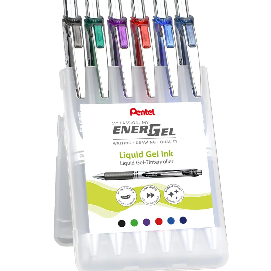 Energel BL77 Rollerballpenna 0.7 6-set