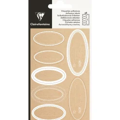 Etikett Kraft Oval Vit