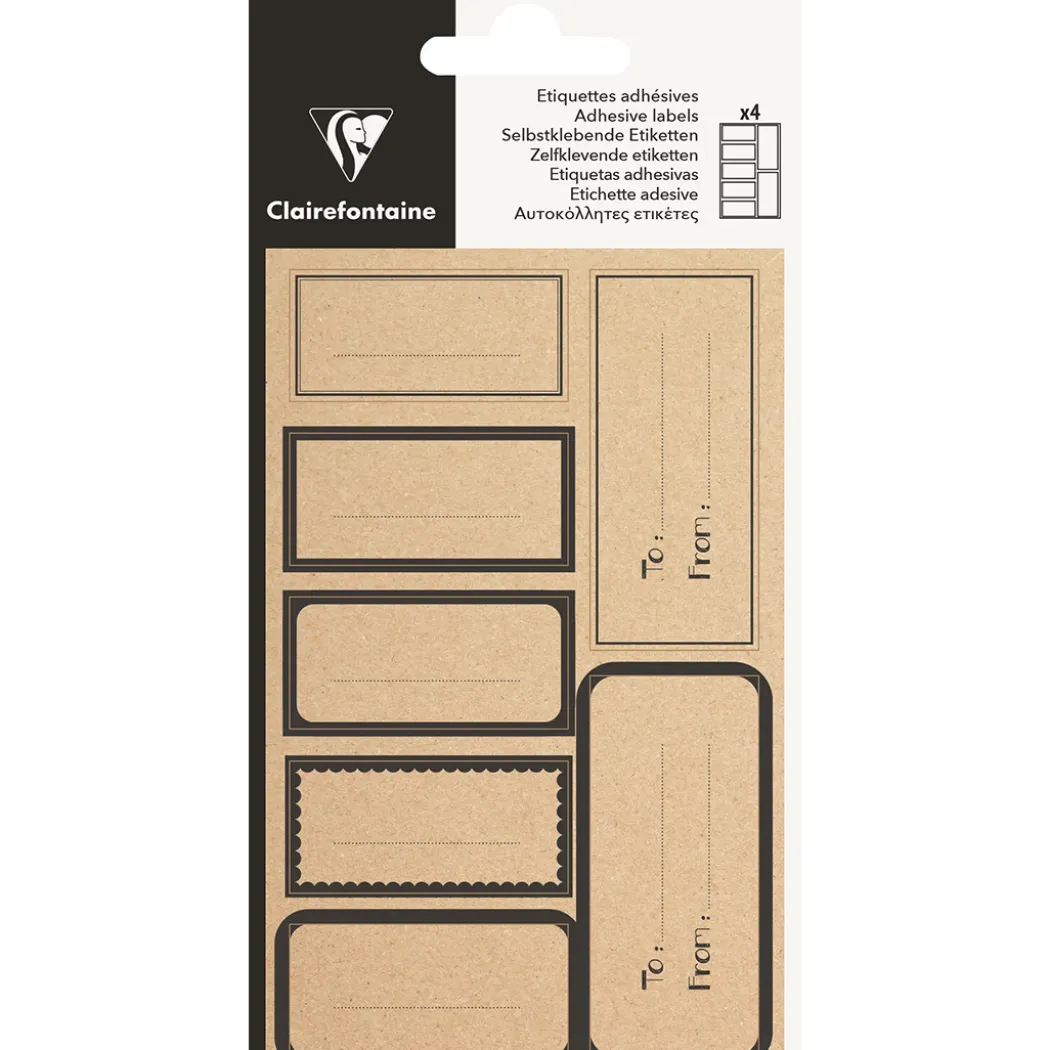 Etikett Kraft Rektangel Svart