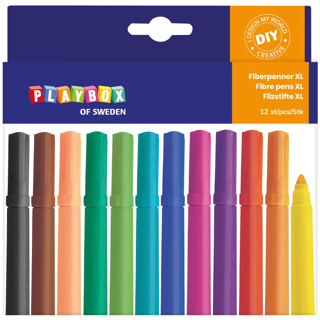 Fiberpennor XL 12-set