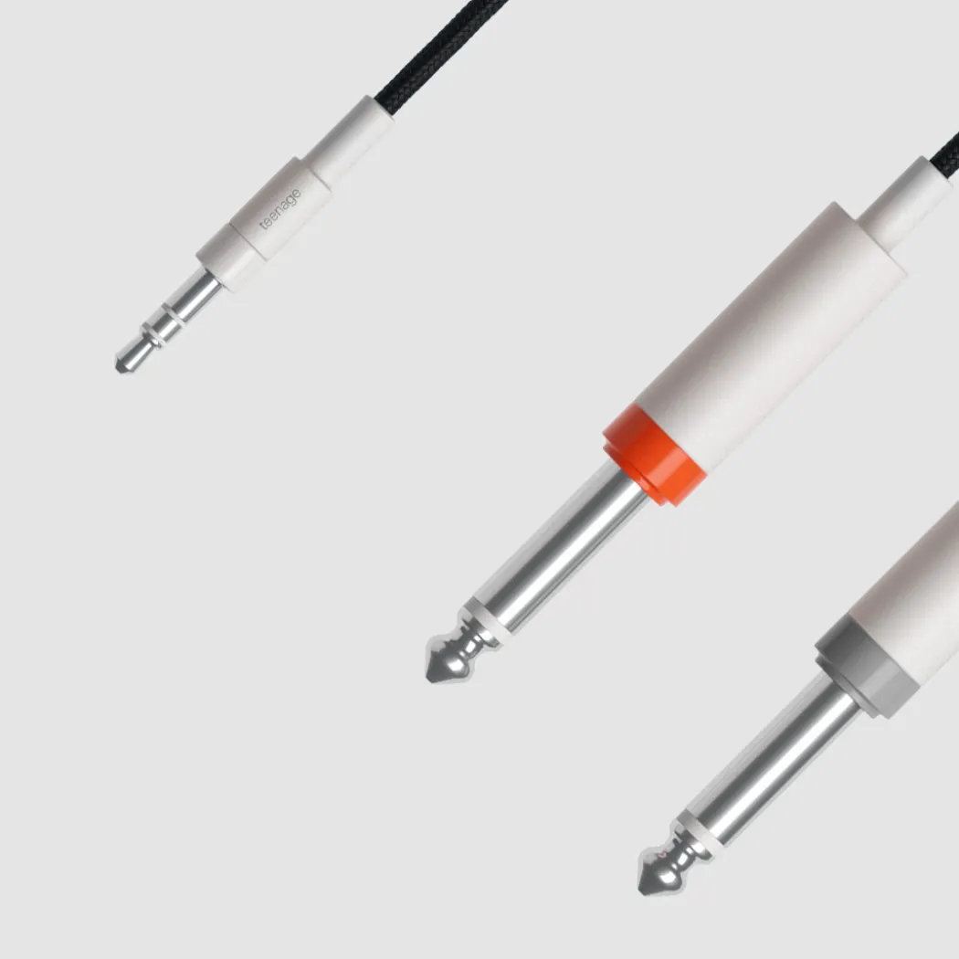 Field Audio cabel Textil 3.5mm till 2x 6.35mm