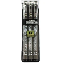 Fineliner Drawing System Black 3-pack