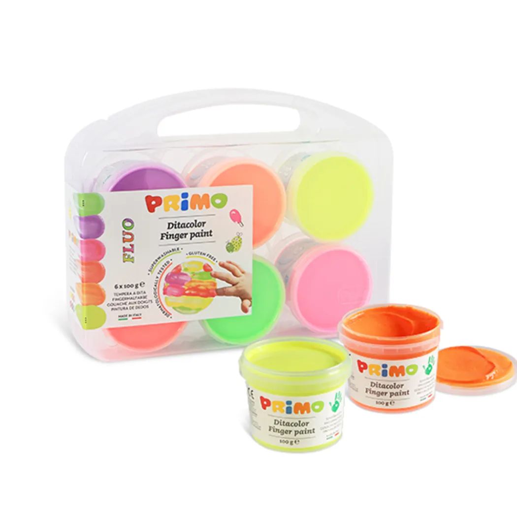 Fingerfärg Fluo-set 6x100g
