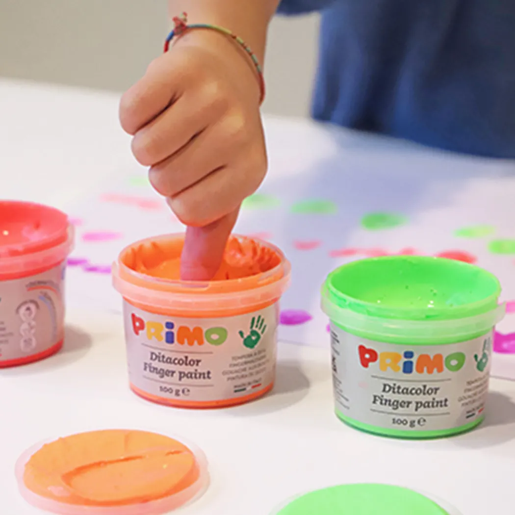 Fingerfärg Fluo-set 6x100g