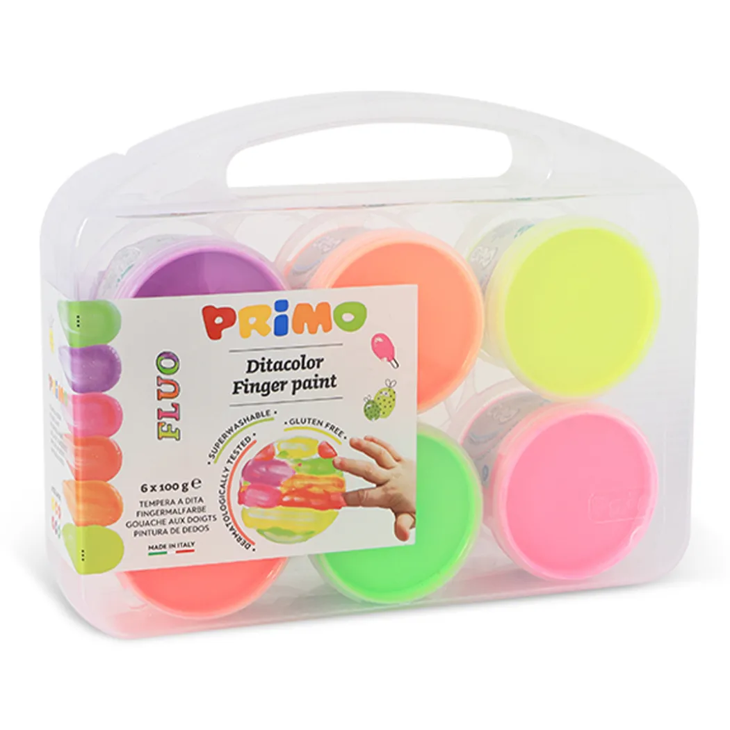 Fingerfärg Fluo-set 6x100g