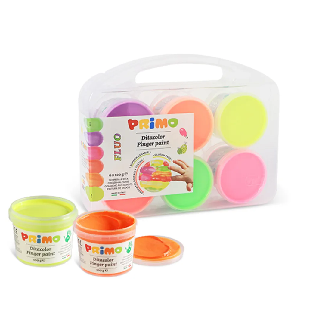 Fingerfärg Fluo-set 6x100g