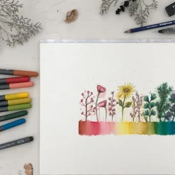 Floral Mixed Akvarellpennor 12-set