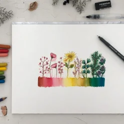 Floral Mixed Akvarellpennor 12-set