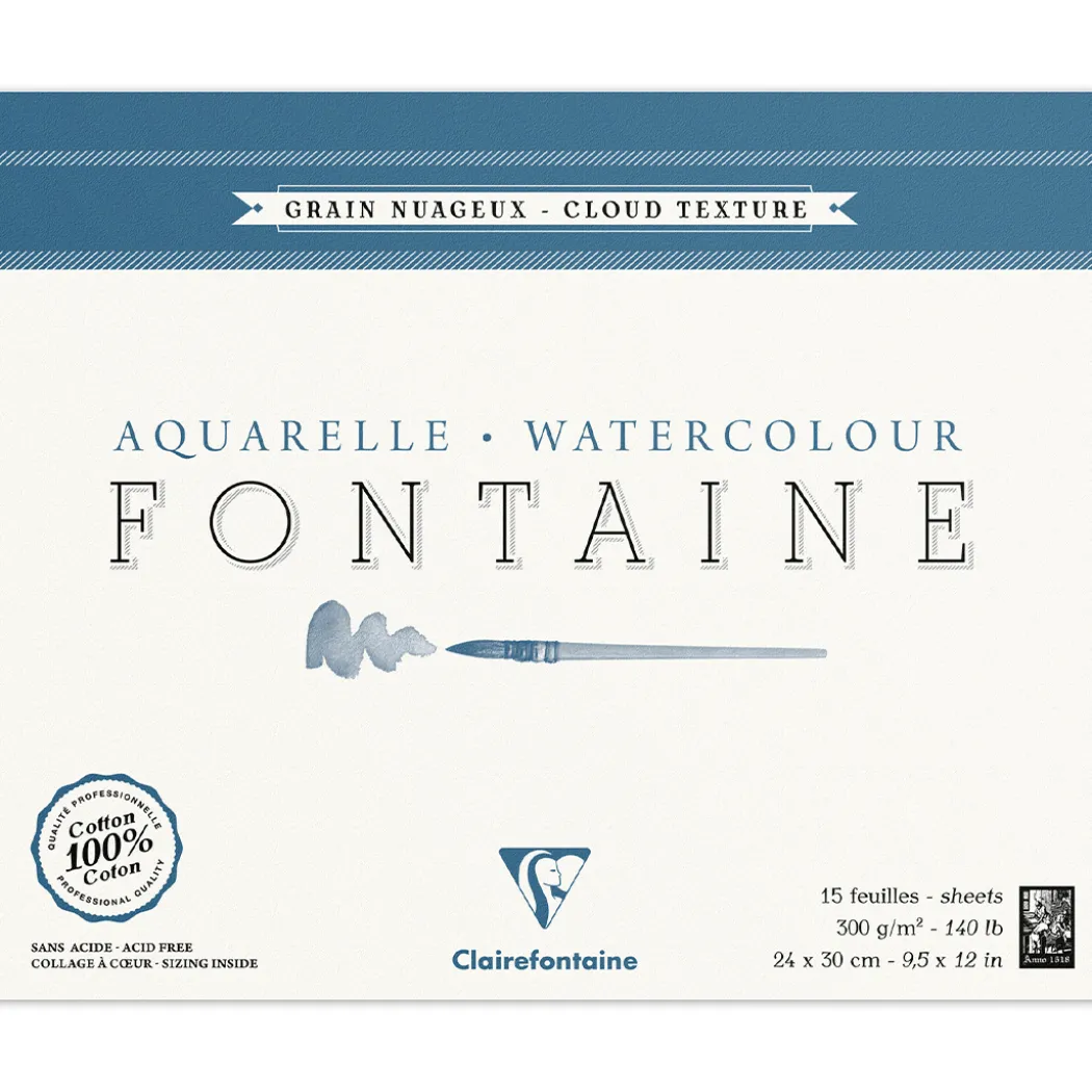 Fontaine Akvarellblock Cloud Texture 24x30 cm 300g