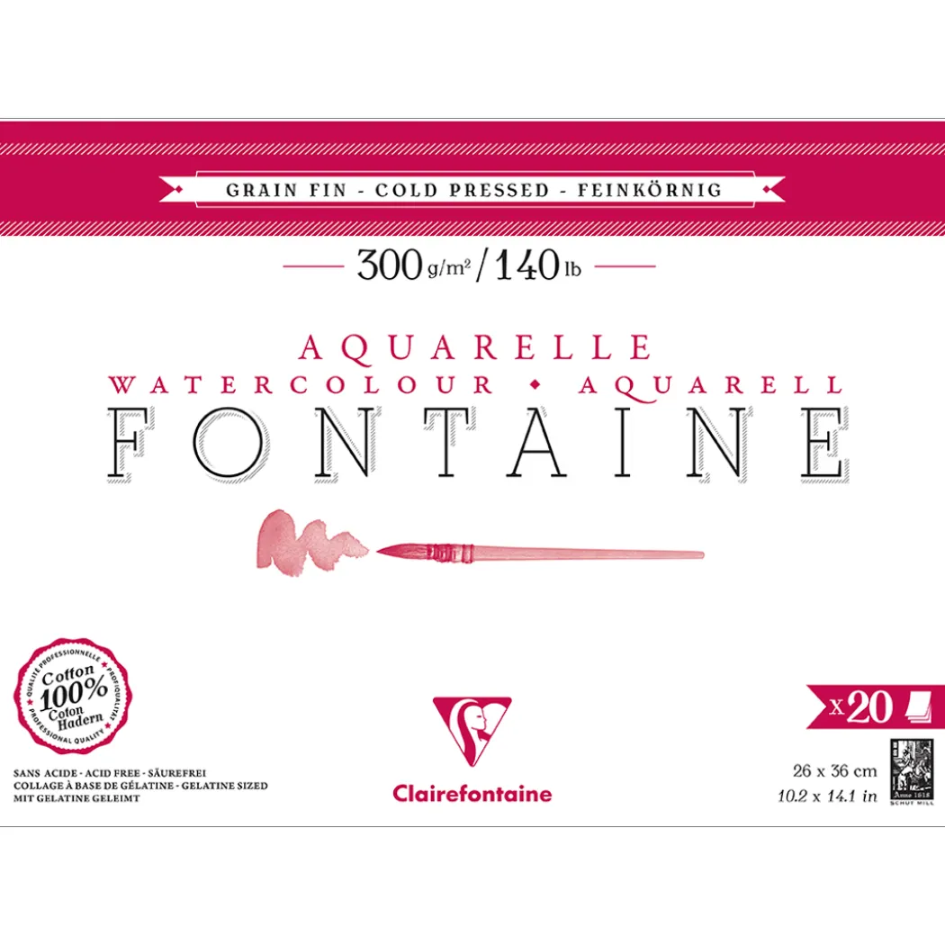 Fontaine Akvarellblock CP 26x36 cm 300g