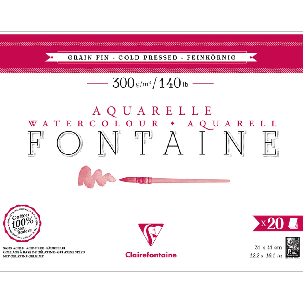 Fontaine Akvarellblock CP 31x41 cm 300g