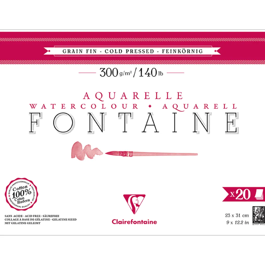 Fontaine Akvarellblock CP 23x31 cm 300g