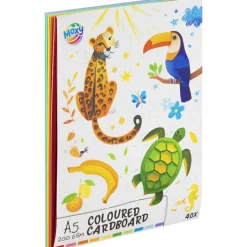 Färgad kartong 200g A5 40-pack