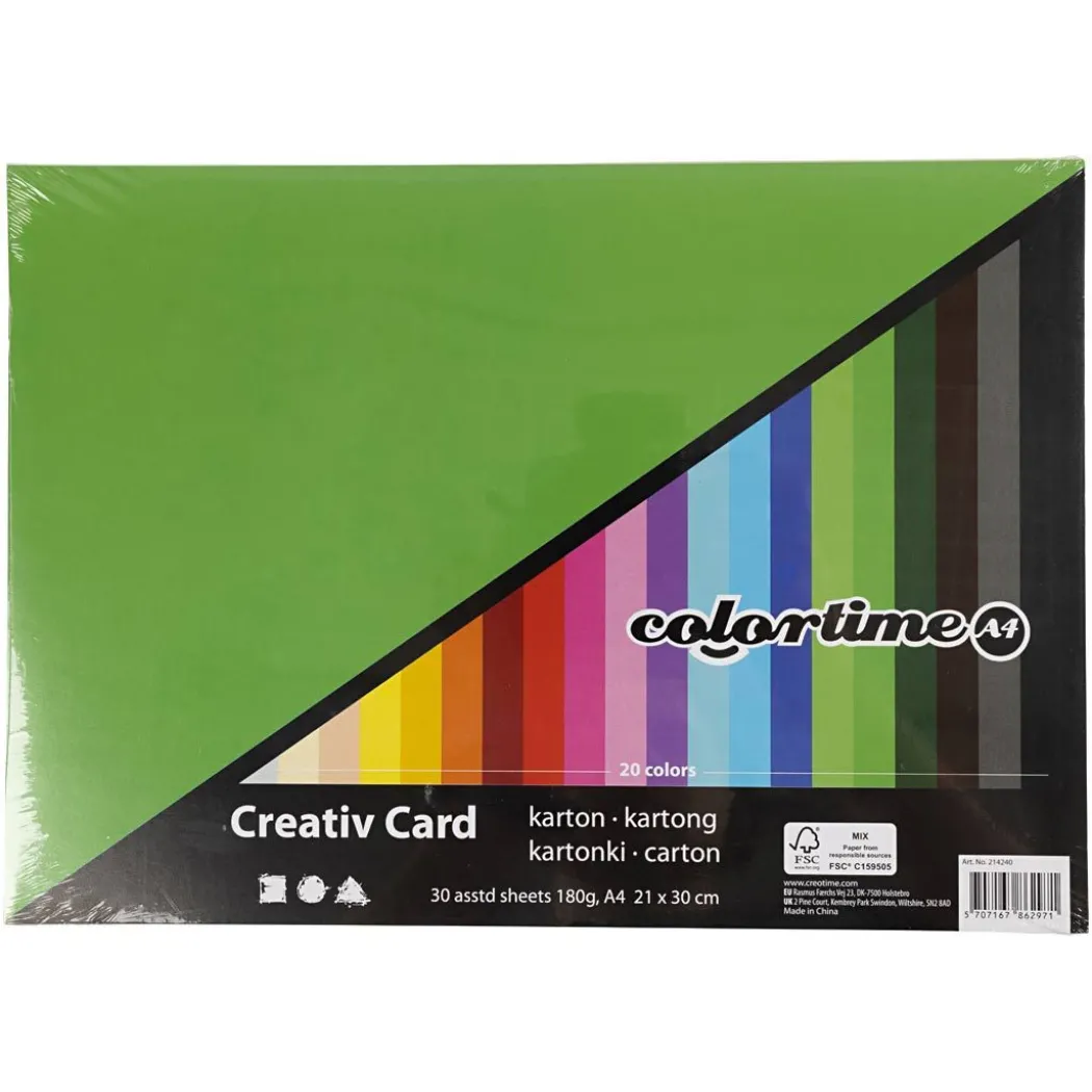 Färgat papper basic A4 180 g