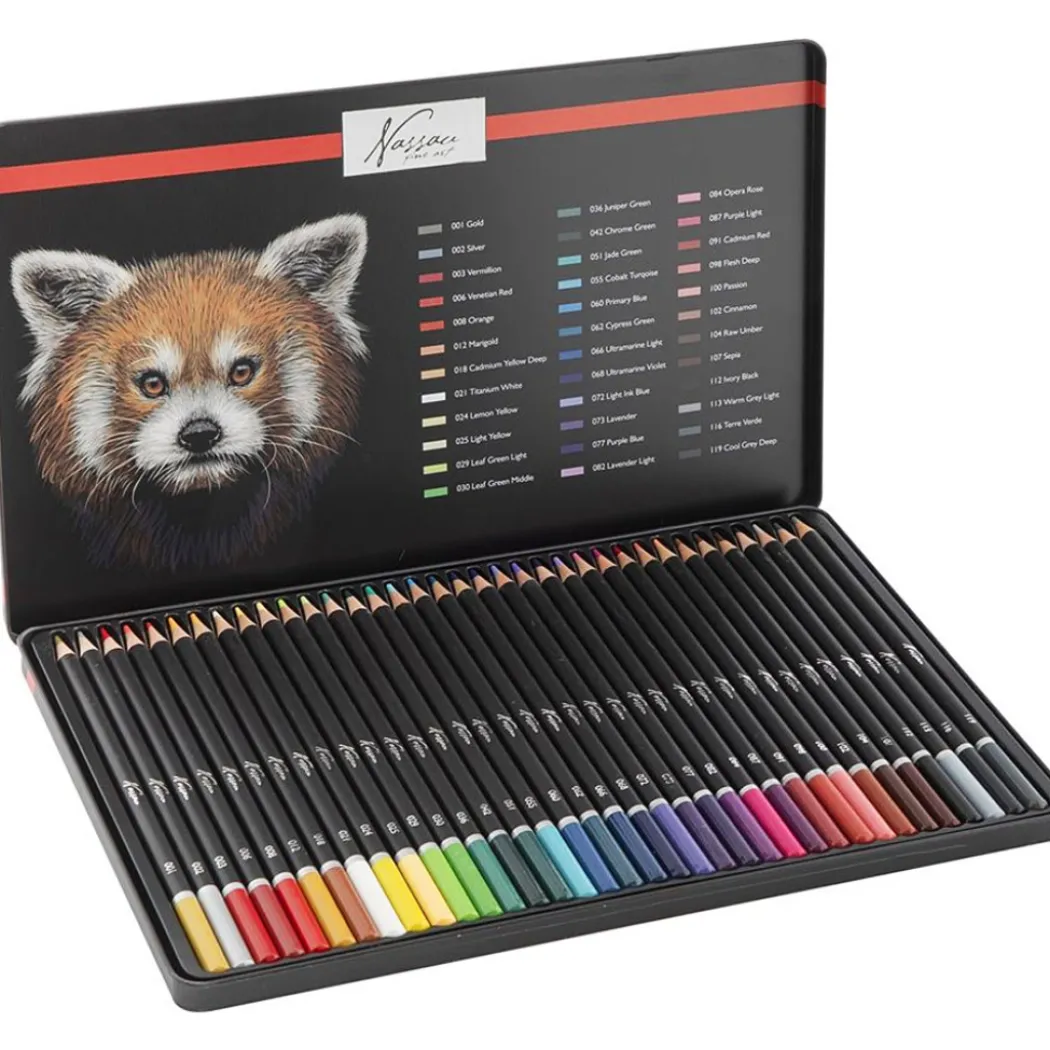 Färgpennor Artist 36-set plåtlåda