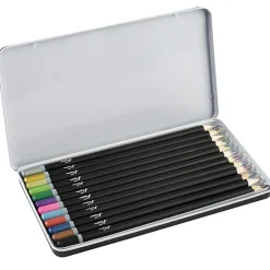 Färgpennor Metallic 12-set plåtask