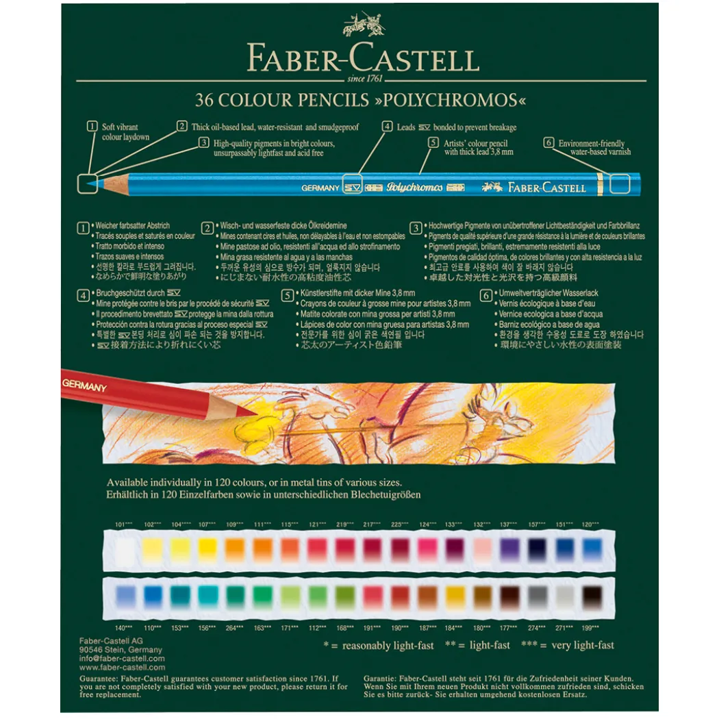 Färgpennor Polychromos 36-set Studio