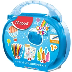 Färgpennor & Vaxkritor Color Peps 22-set + Poster (1 år+)