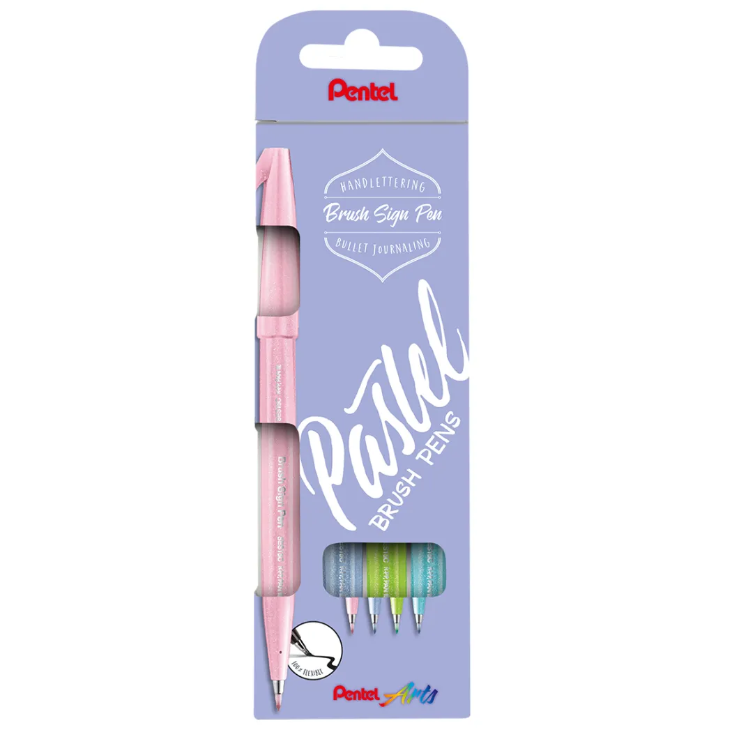 Fude Touch Brush Sign Pen 4-set Pastel