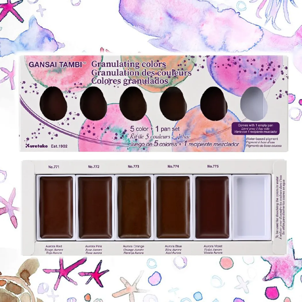 Gansai Tambi Akvarell 5-set Granulating Colors