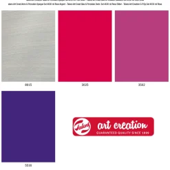 Glas & Porslinsfärg Ogenomskinlig Set 4 x 30 ml Rosa Silver
