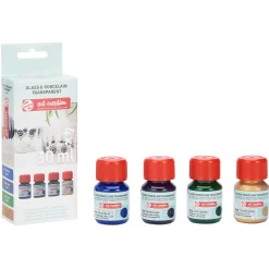 Glas & Porslinsfärg Transparent Set 4 x 30 ml Blå