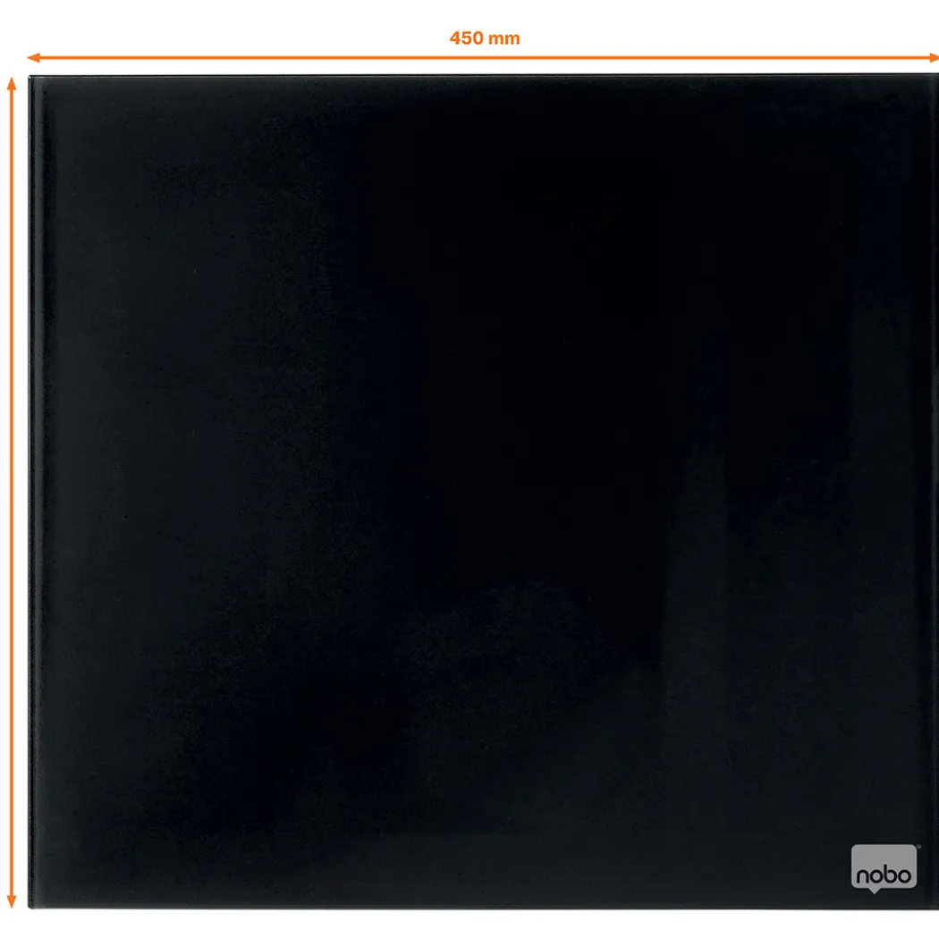 Glastavla Nobo 45x45 cm Svart