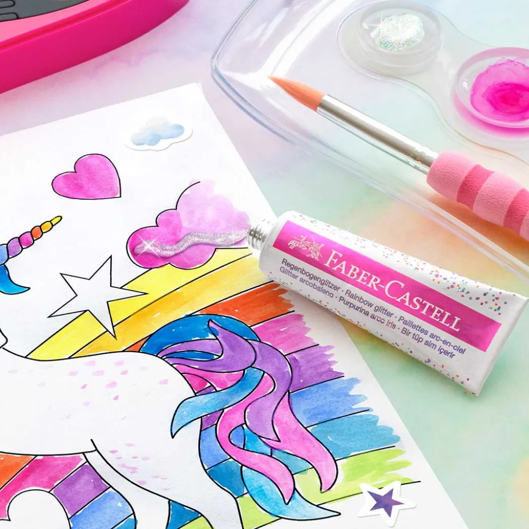 Glittergel på tub 2-pack Rainbow