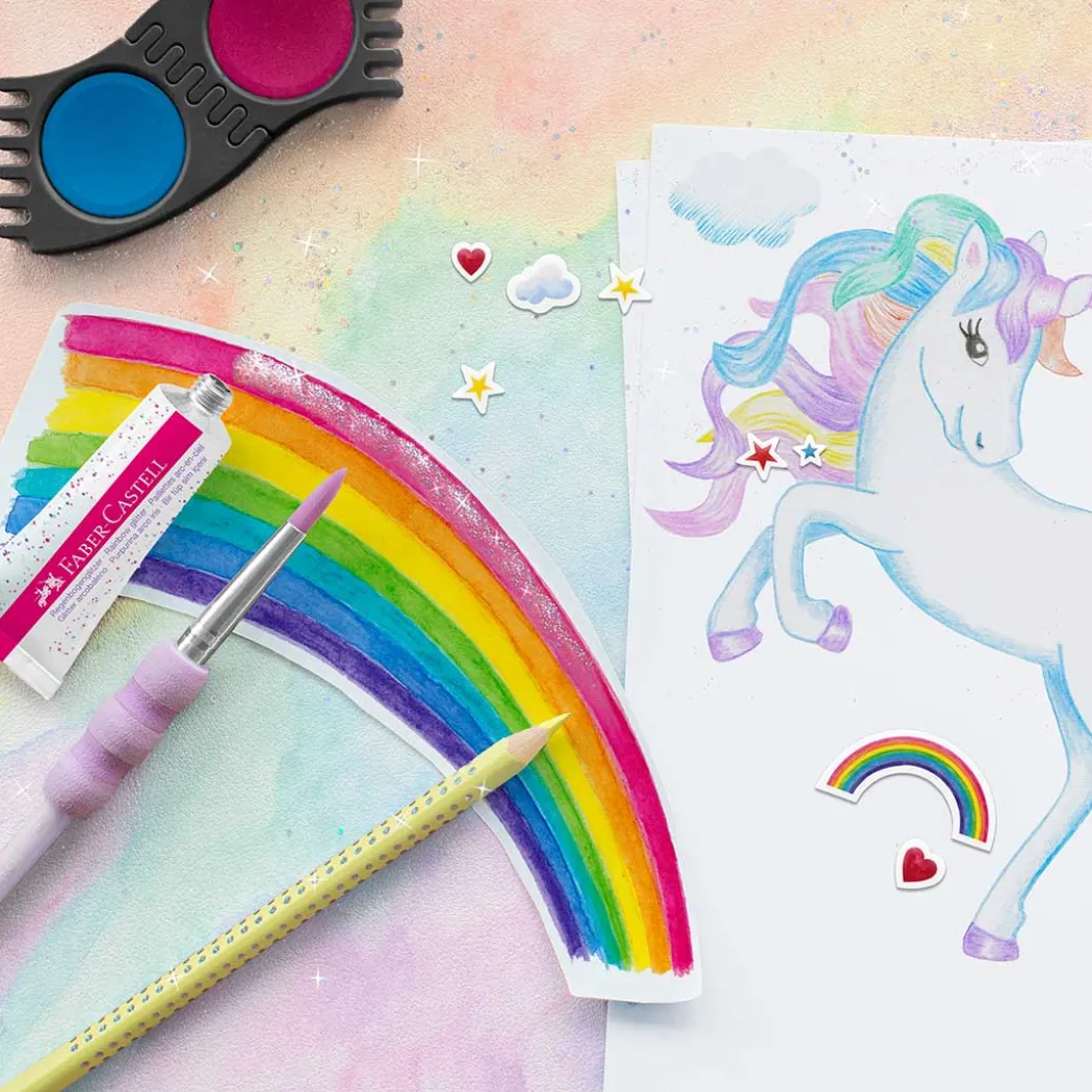 Glittergel på tub 2-pack Rainbow