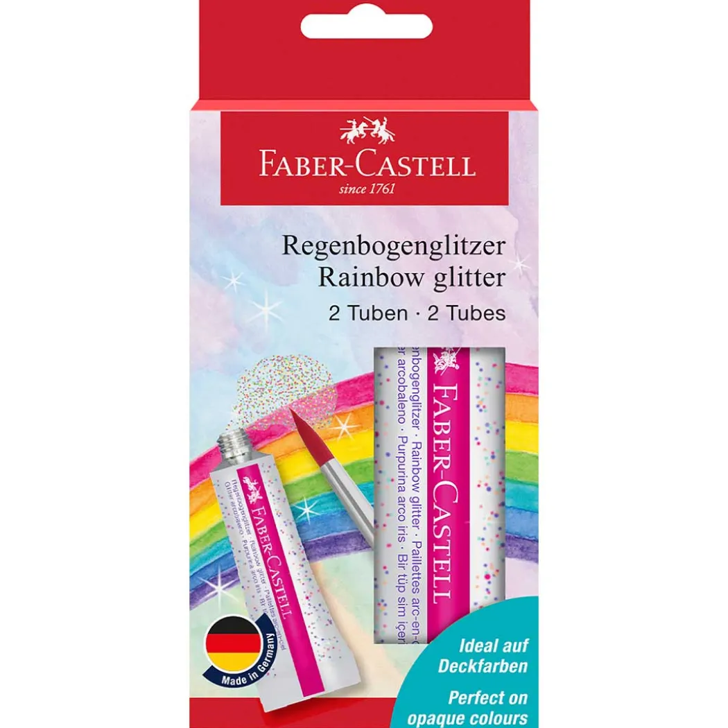 Glittergel på tub 2-pack Rainbow