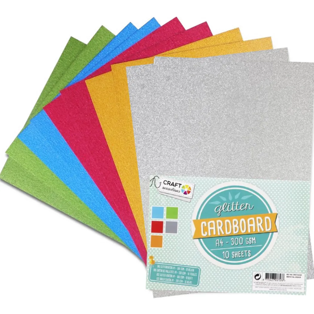Glitter-kartong A4 300g 10-pack