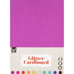 Glitterkartong A4 10-pack Mixade färger