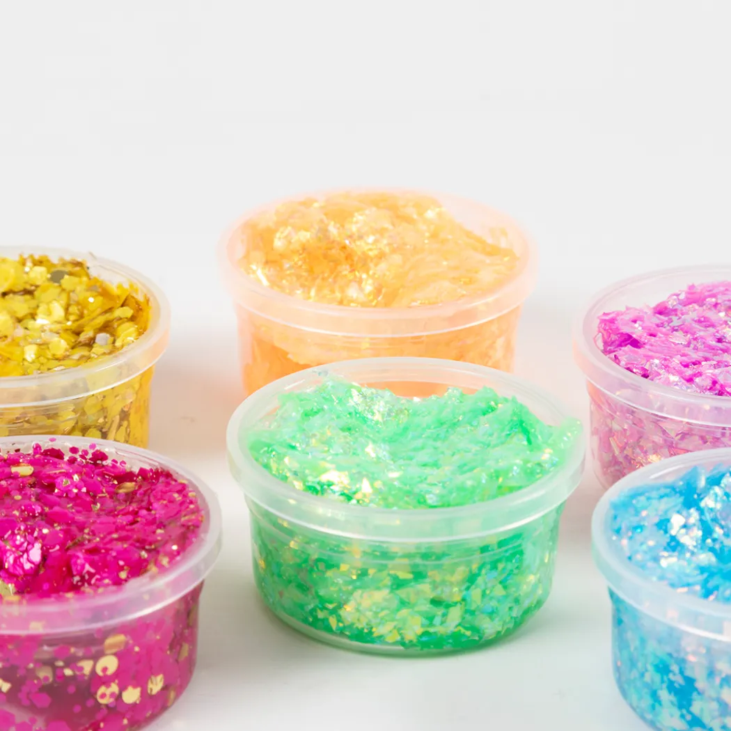Glitterlera 6x20 ml Färgmix