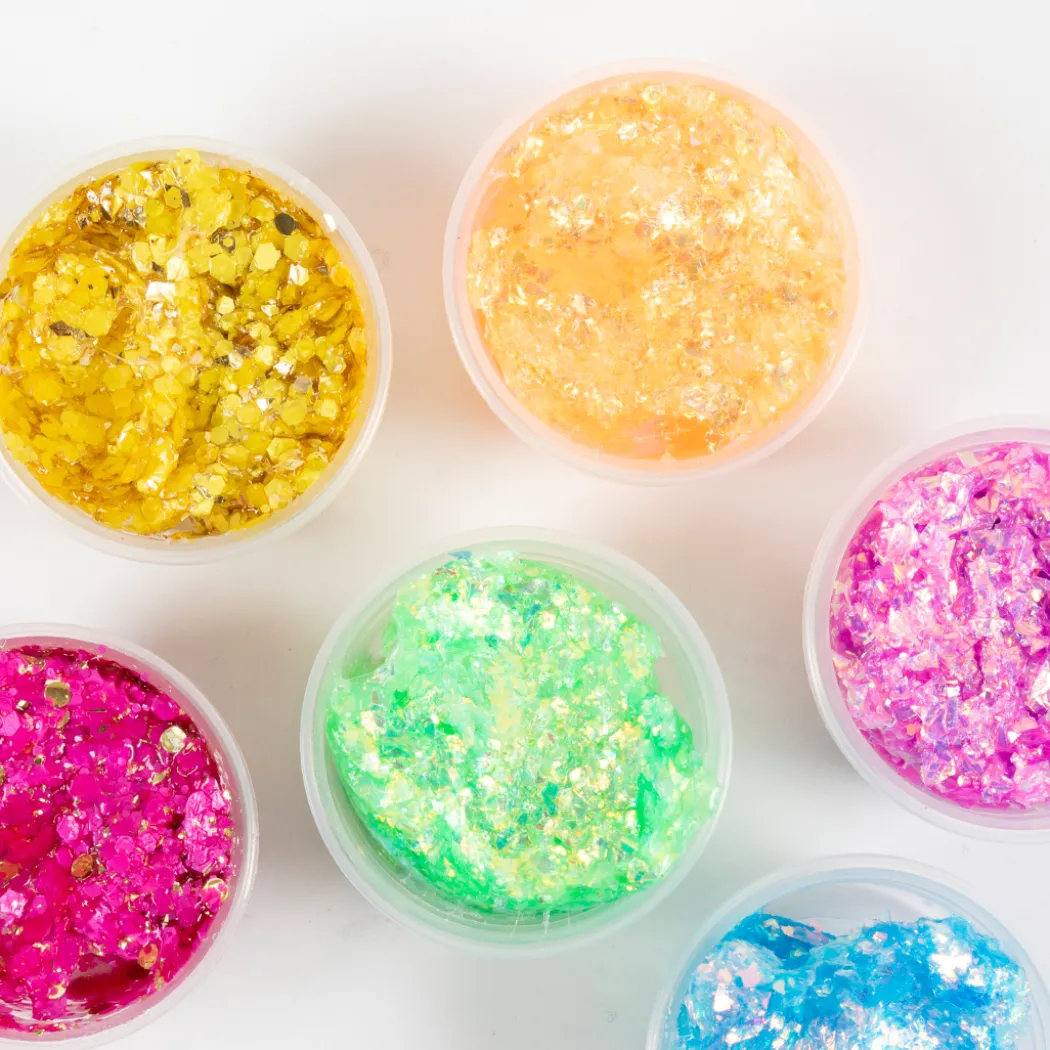 Glitterlera 6x20 ml Färgmix