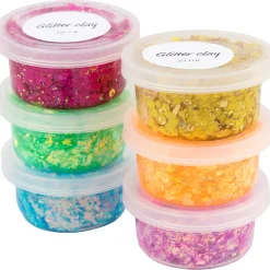 Glitterlera 6x20 ml Färgmix