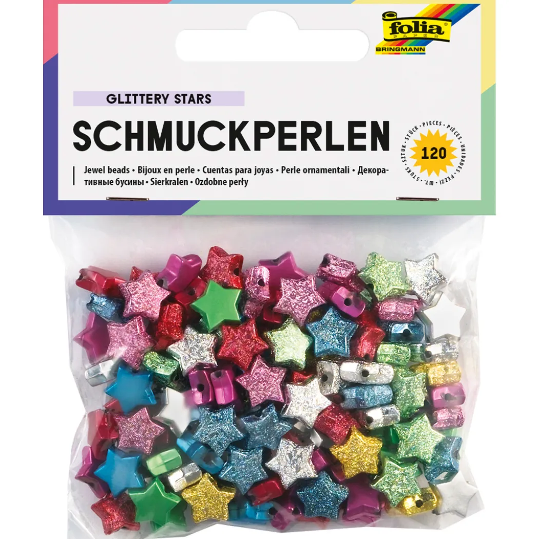 Glitterpärlor Stjärnor 120-pack