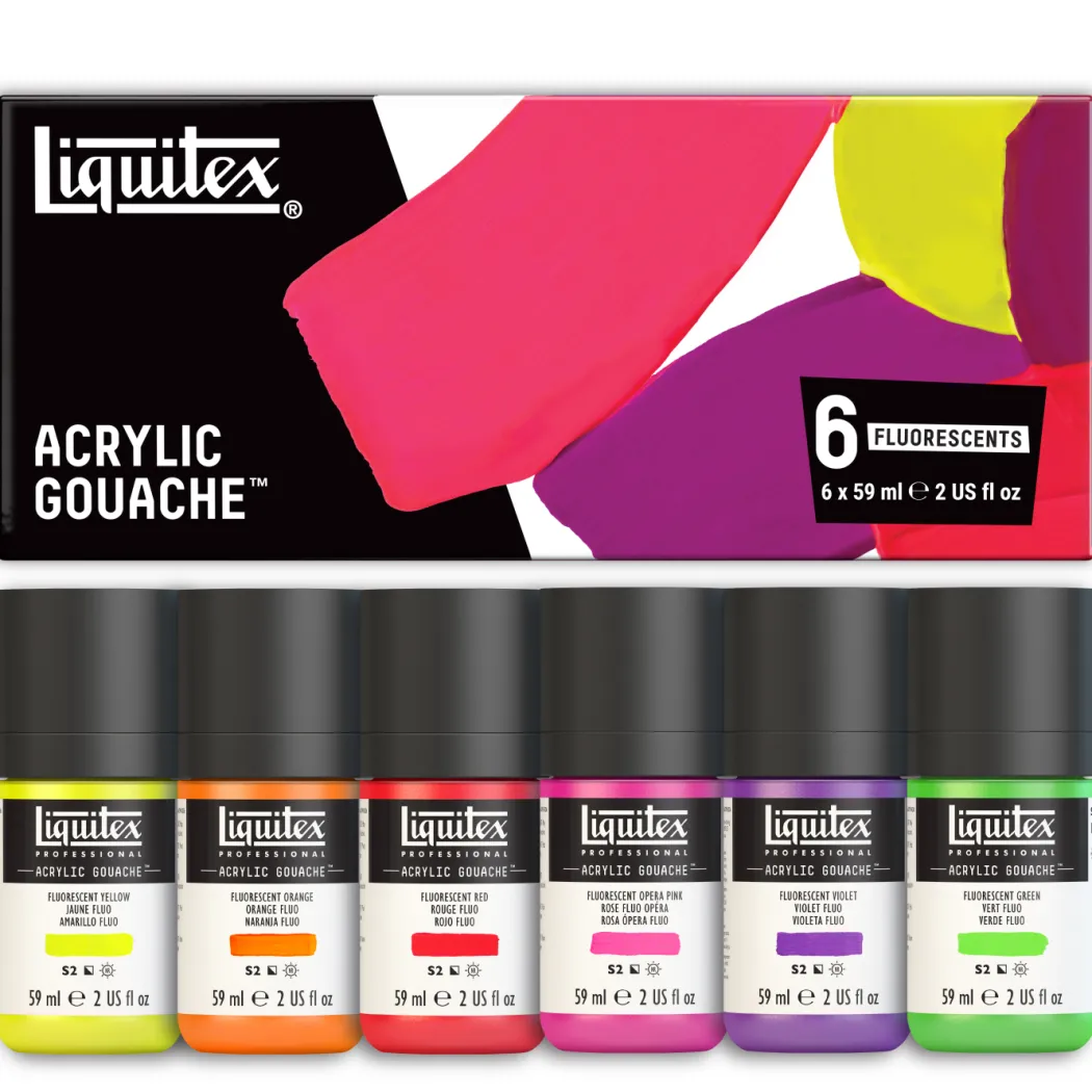 Gouachefärg Fluorescent Set 6x59 ml